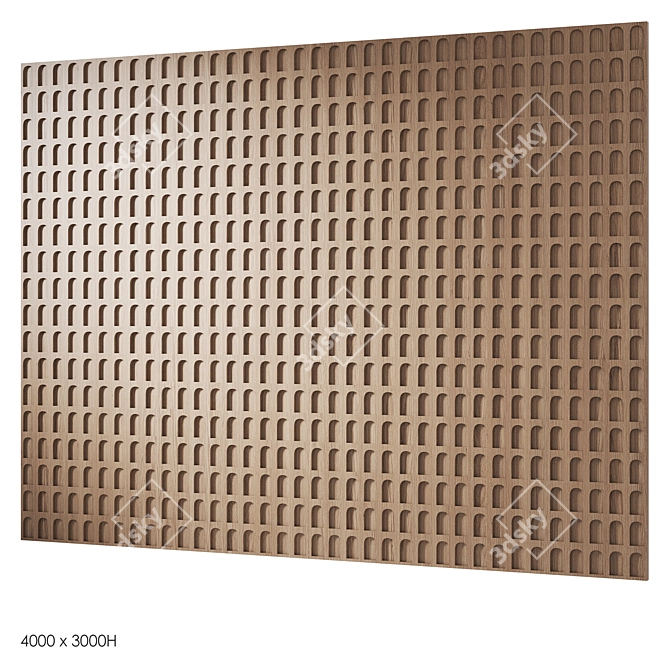 Wooden Decorative Panels with Seamless Models 3D model image 2