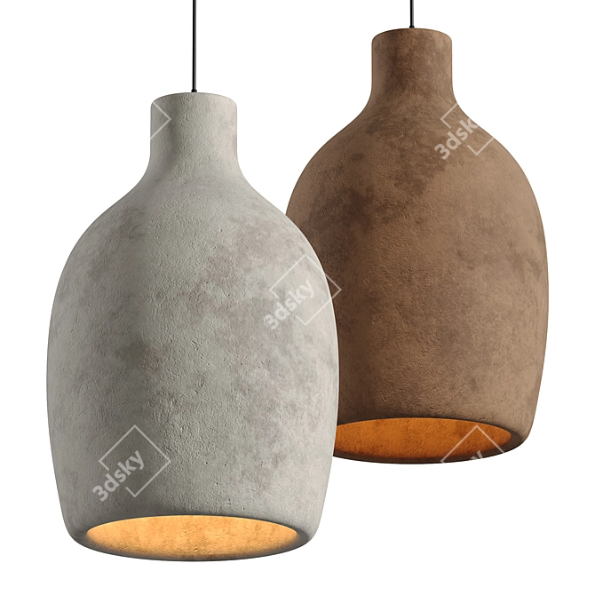 Vintage Milk Can Pendant Light 3D model image 1