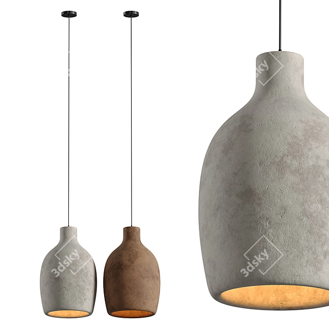 Vintage Milk Can Pendant Light 3D model image 2