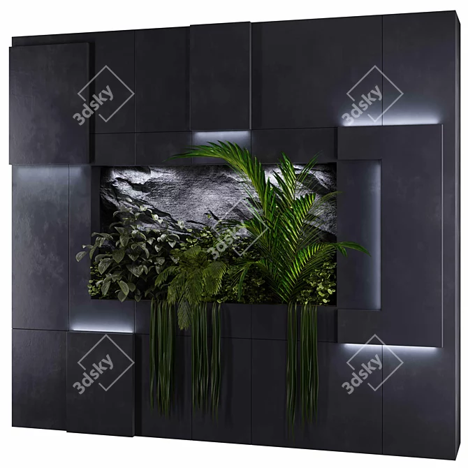 Modern Vertical Wall Plant Decor 3D model image 4