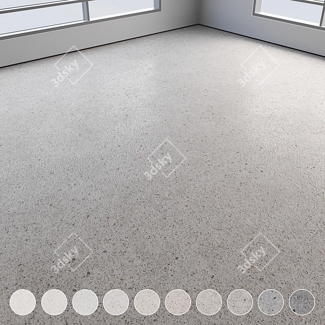 Polished Colorful Seamless Concrete Flooring 3D model image 1