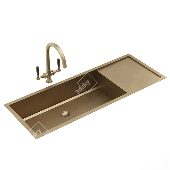 Luxury Top-Mounted Kitchen Sink 3D model image 3