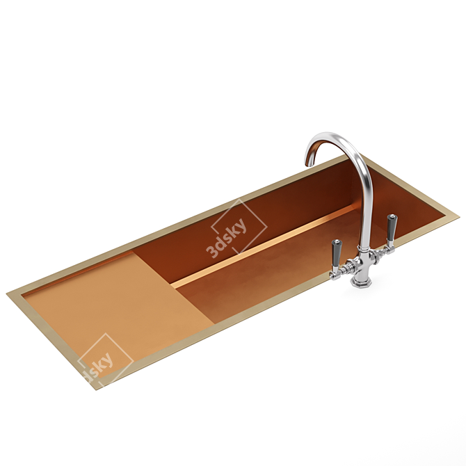 Luxury Top-Mounted Kitchen Sink 3D model image 4