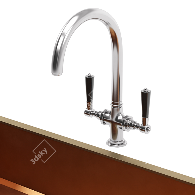 Luxury Top-Mounted Kitchen Sink 3D model image 6