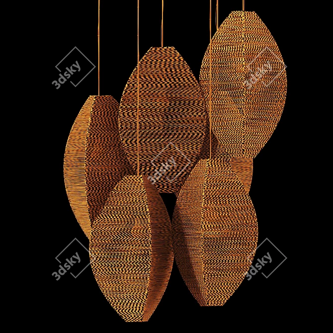 Contemporary Wicker Lamp Model 3D model image 7