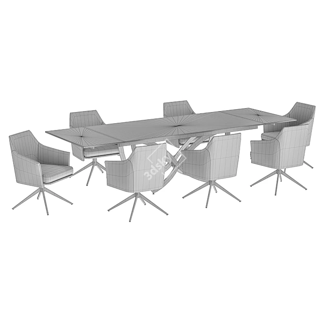 Modern Dining Set Ben Batterfly 200 3D model image 5