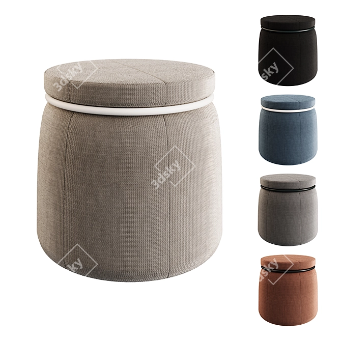 Collaborative and Versatile Pouf Stool 3D model image 1