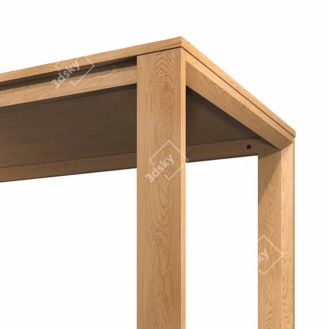 Modern Oak Extendable Dining Table 3D model image 2