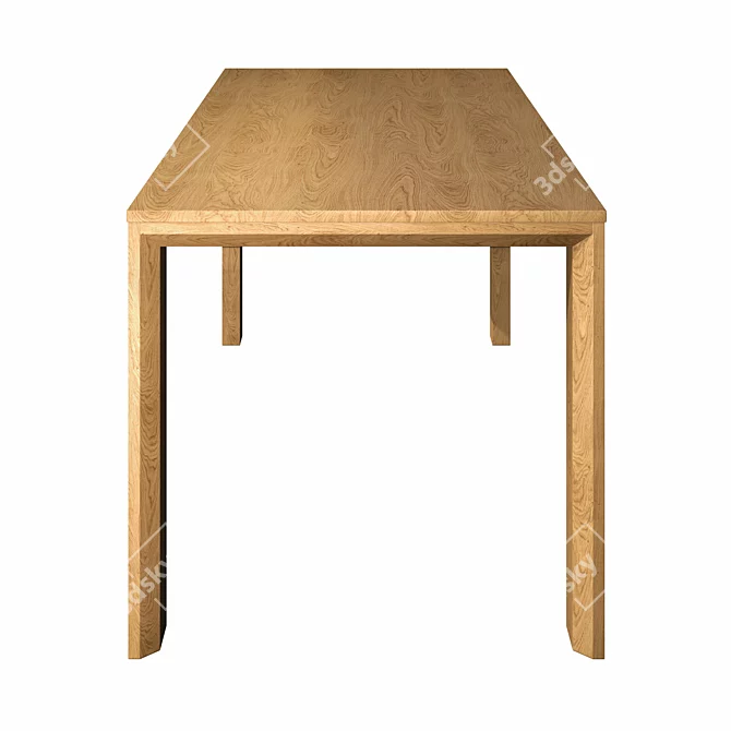 Modern Oak Extendable Dining Table 3D model image 5