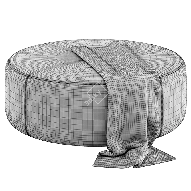 Akera Ottoman with Plaid 3D model image 4