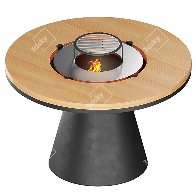 Elbrus Grill Tibet - Outdoor Wood Burning Tabletop BBQ 3D model image 2