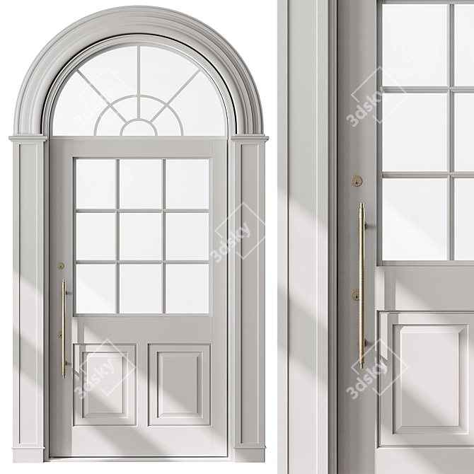 Elegant Arched Door Model 76 3D model image 1