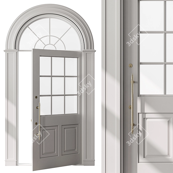 Elegant Arched Door Model 76 3D model image 2