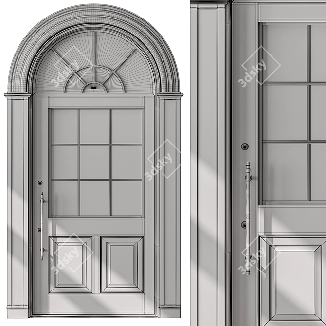 Elegant Arched Door Model 76 3D model image 4