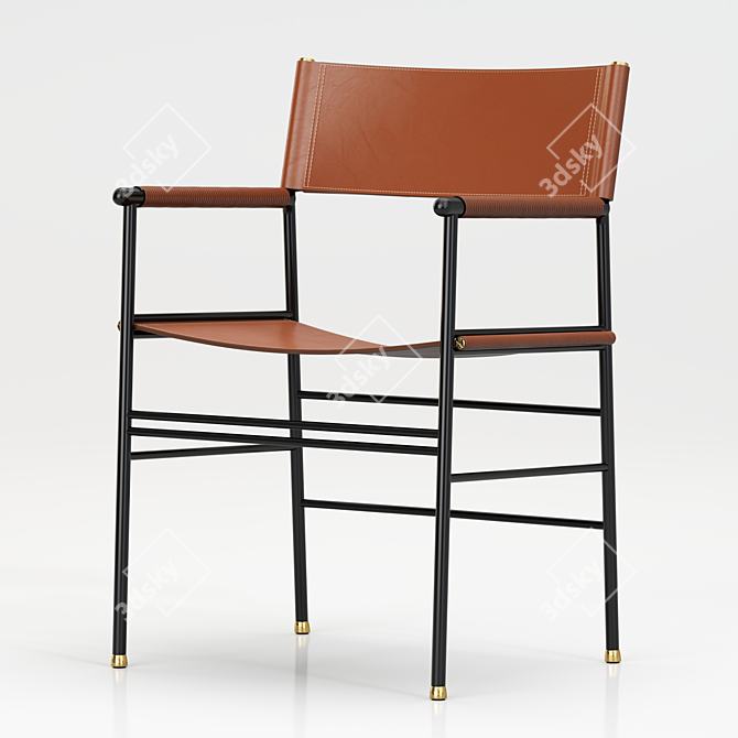 Repose Steel Armchair Handcrafted Metal 3D model image 2