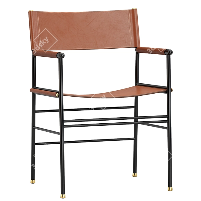 Repose Steel Armchair Handcrafted Metal 3D model image 5