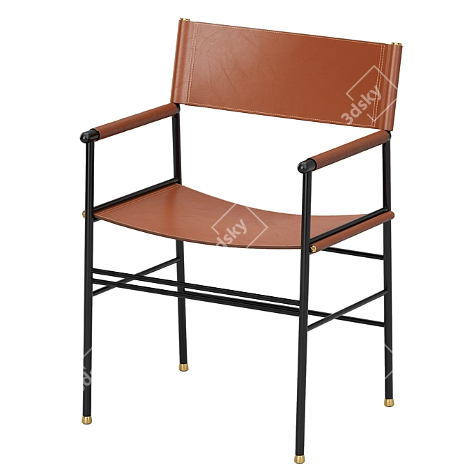 Repose Steel Armchair Handcrafted Metal 3D model image 6