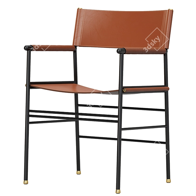 Repose Steel Armchair Handcrafted Metal 3D model image 7