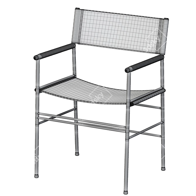 Repose Steel Armchair Handcrafted Metal 3D model image 9