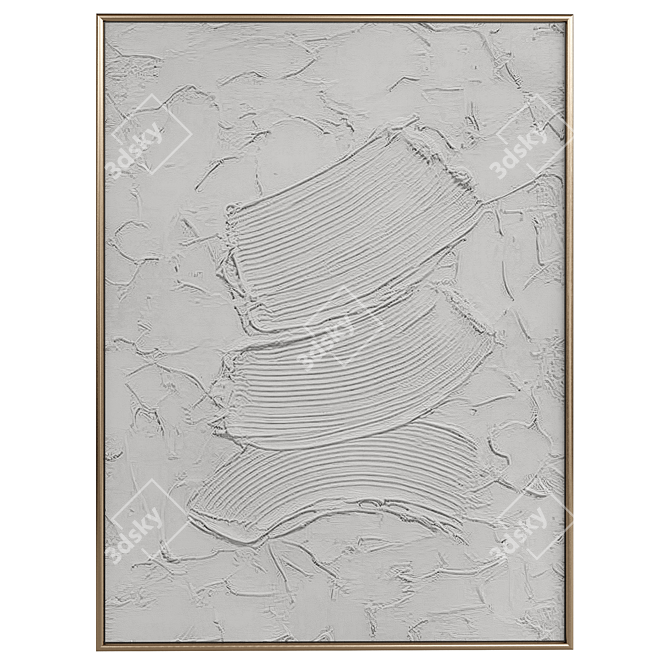 Modern Framed Abstract Art Set 3D model image 4