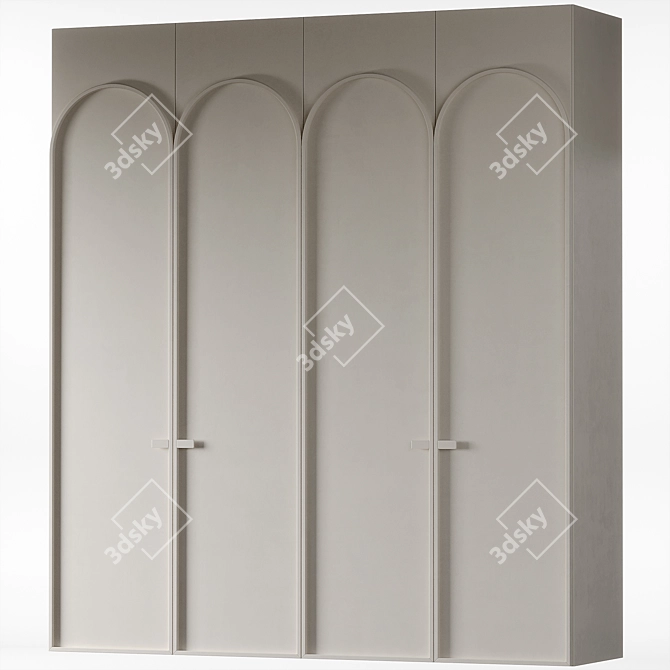 Arched Wardrobe with Dividers 3D model image 2