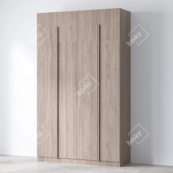 Minimalist Wardrobe Cupboard Set 3D model image 2