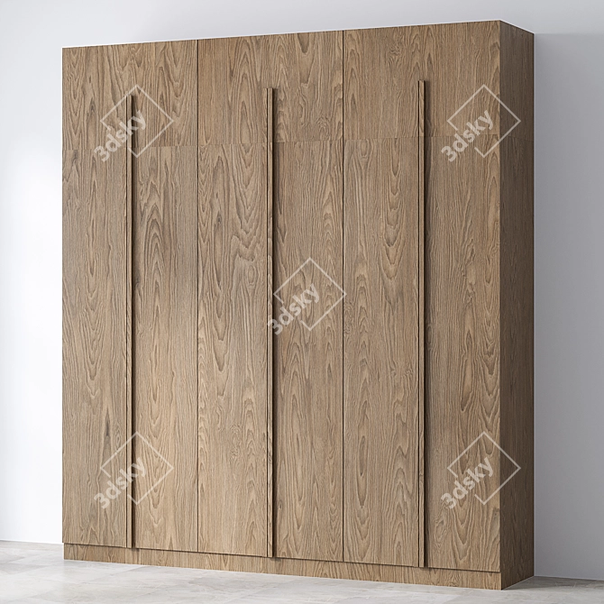 Minimalist Wardrobe Cupboard Set 3D model image 3