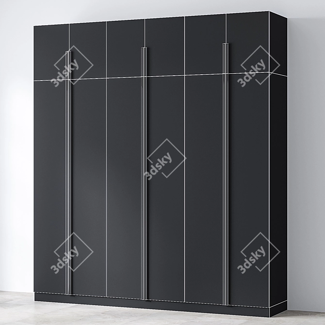 Minimalist Wardrobe Cupboard Set 3D model image 5