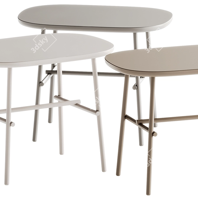 Sleek Tacchini Coffee Tables Set 3D model image 2