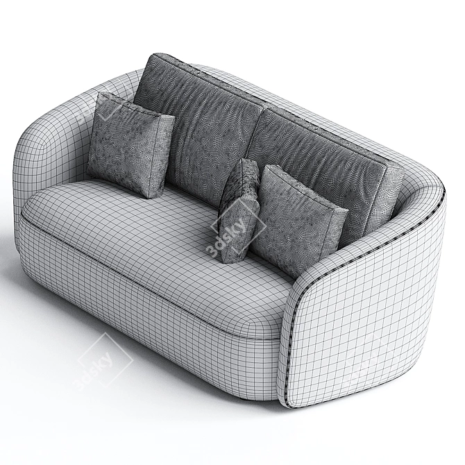 Modern Oatmeal 3 Seater Sofa 3D model image 3