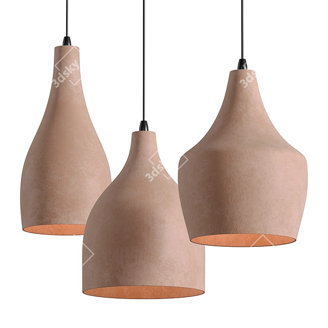 Minimalist Ceramic Pendant Kitchen Light 3D model image 1