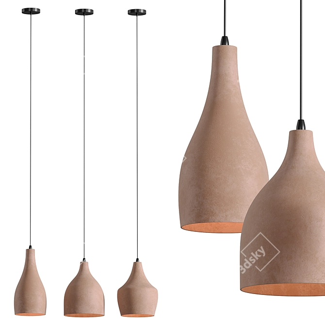 Minimalist Ceramic Pendant Kitchen Light 3D model image 2