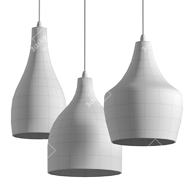 Minimalist Ceramic Pendant Kitchen Light 3D model image 3