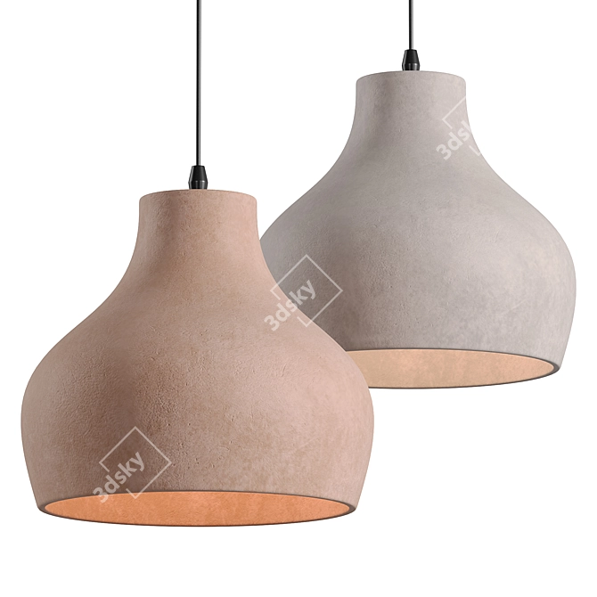 Handcrafted Ceramic Pendant Light 3D model image 1