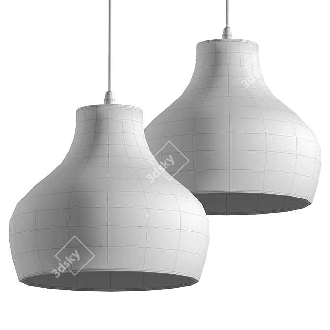 Handcrafted Ceramic Pendant Light 3D model image 3