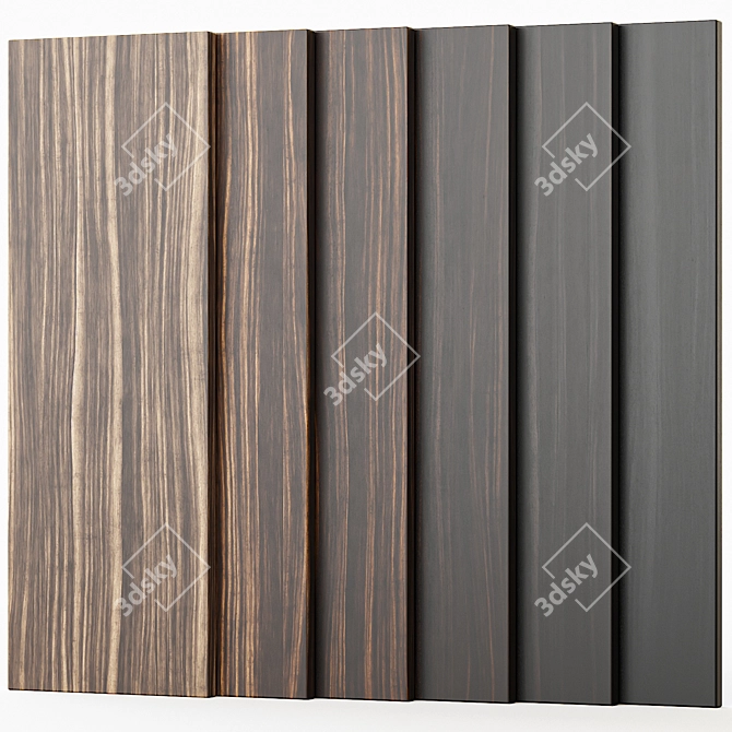 Ebony Wood Texture Pack 6 Colors 3D model image 1