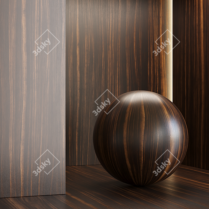 Ebony Wood Texture Pack 6 Colors 3D model image 3