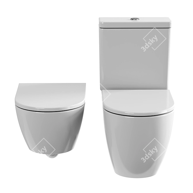 Duravit D-Neo White Washdown Toilets 3D model image 4