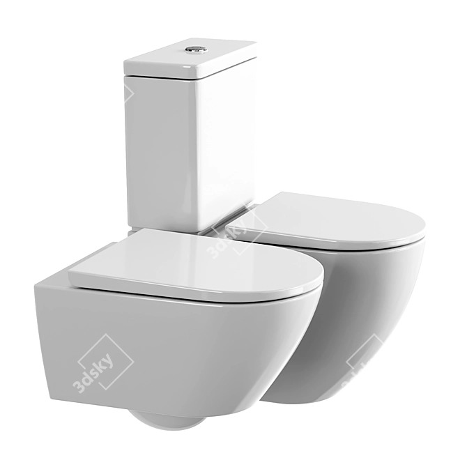 Duravit D-Neo White Washdown Toilets 3D model image 5