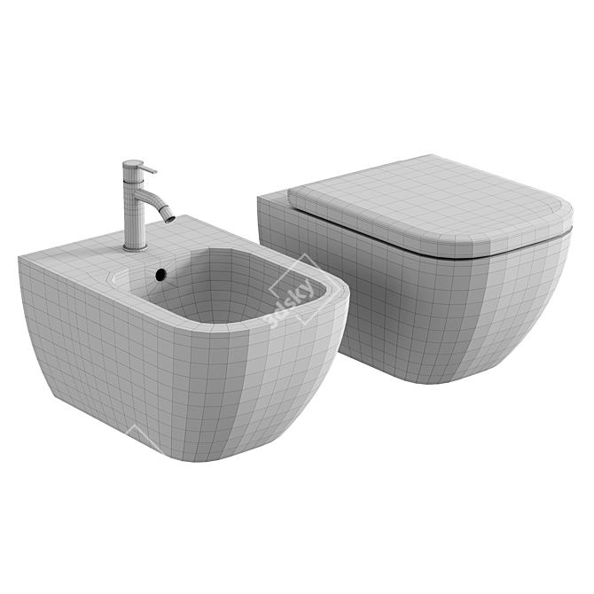 Duravit Happy D.2 Anthracite Toilet 3D model image 5