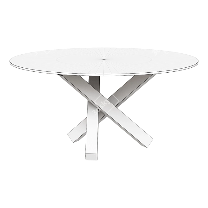 Aikido P1366 Dining Table - Round Elegance 3D model image 2