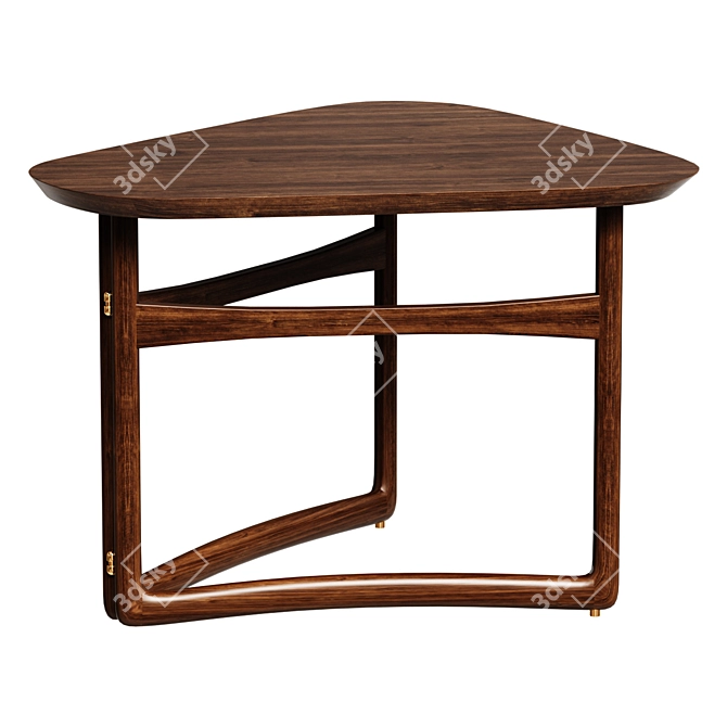 Collapsible Walnut Side Table 3D model image 1