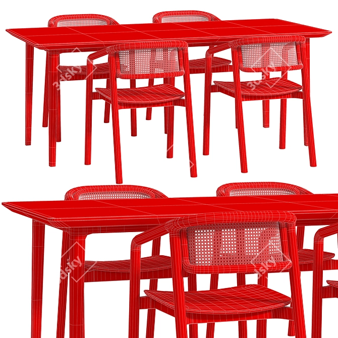 Modern Dining Set Gali & Archie 3D model image 2