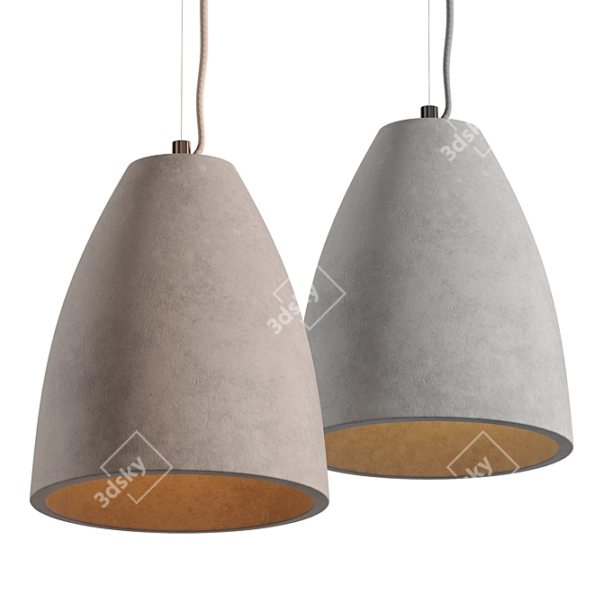 Minimalist Concrete Pendant Light 3D model image 1