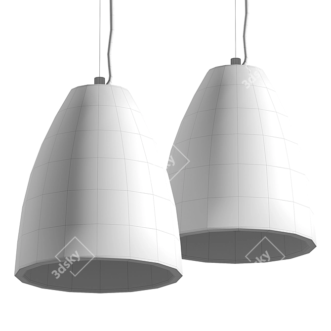 Minimalist Concrete Pendant Light 3D model image 3