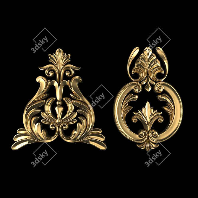 Elegant 3D Ornament Design Kit 3D model image 1