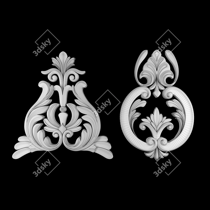 Elegant 3D Ornament Design Kit 3D model image 5