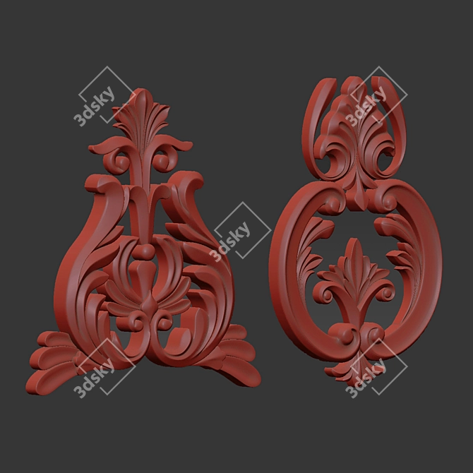 Elegant 3D Ornament Design Kit 3D model image 6