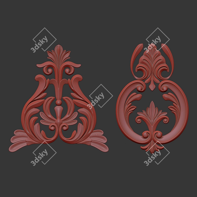 Elegant 3D Ornament Design Kit 3D model image 7