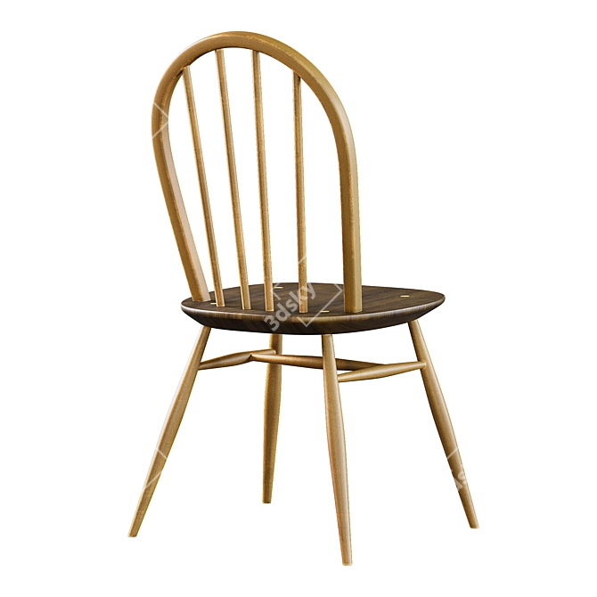 Mid-Century Ercol Birch Chairs 3D model image 2